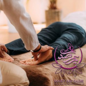 Shiatsu Foot Massage. Therapist massaging the kidney meridian.